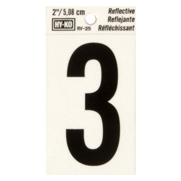 2" Reflective Number 3 (10 pcs.)