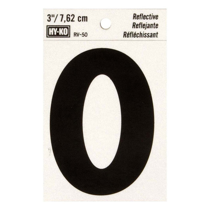 3" Reflective Number 0 (10 pcs.)