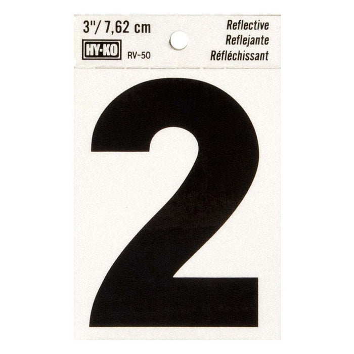 3" Reflective Number 2 (10 pcs.)