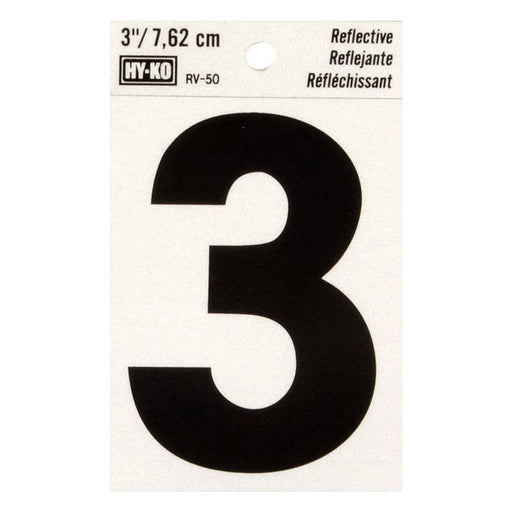 3" Reflective Number 3 (10 pcs.)