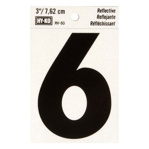 3" Reflective Number 6 (10 pcs.)