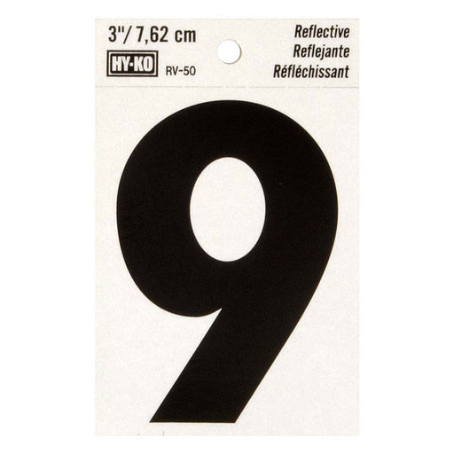 3" Reflective Number 9 (10 pcs.)