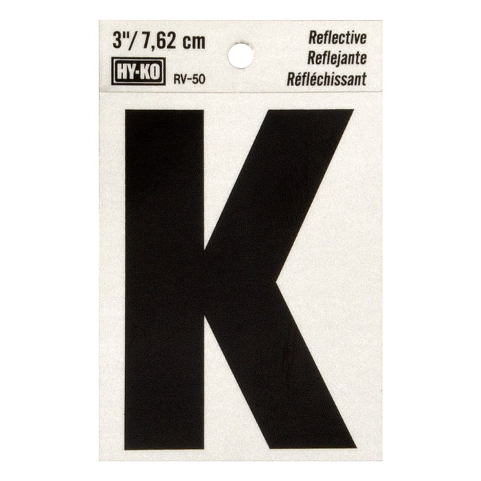 3" Reflective Letter K (10 pcs.)