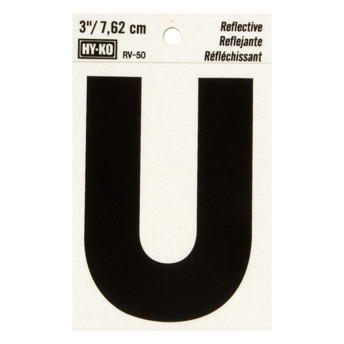 3" Reflective Letter U (10 pcs.)