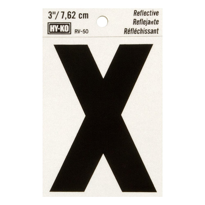 3" Reflective Letter X (10 pcs.)