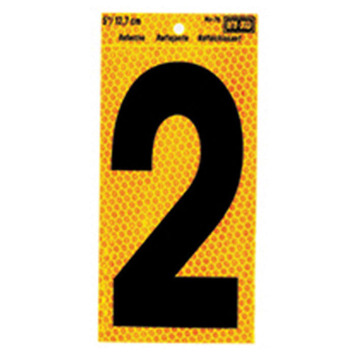 5" Yellow Reflective Number 2 (10 pcs.)