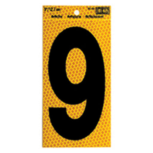 5" Yellow Reflective Number 9 (10 pcs.)