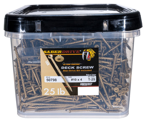 10 x 4 saberdrive tan deck screws