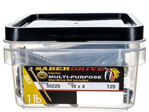10 x 4" Star Drive Gold SaberDrive® Multi-Purpose Screws 1 lb. Tub (49 pcs.)