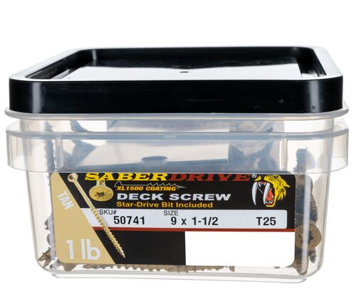 9 x 1-1/2" Star Drive Tan Deck Saberdrive Screws 1 lb. Tub (167 pcs.)