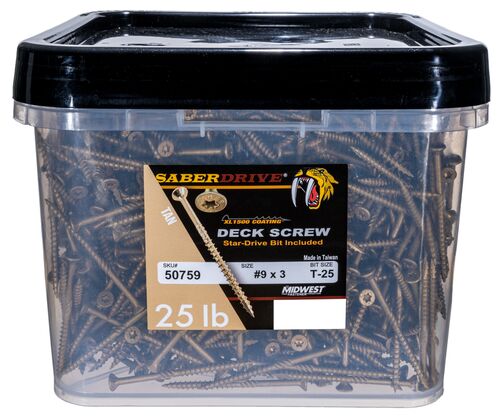 9 x 3" Star Drive Tan XL1500 SaberDrive® Exterior Deck Screws